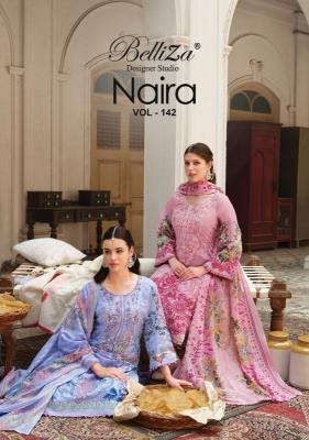 Belliza naira vol-142 heavy indian work dress material wholesale catalogue
